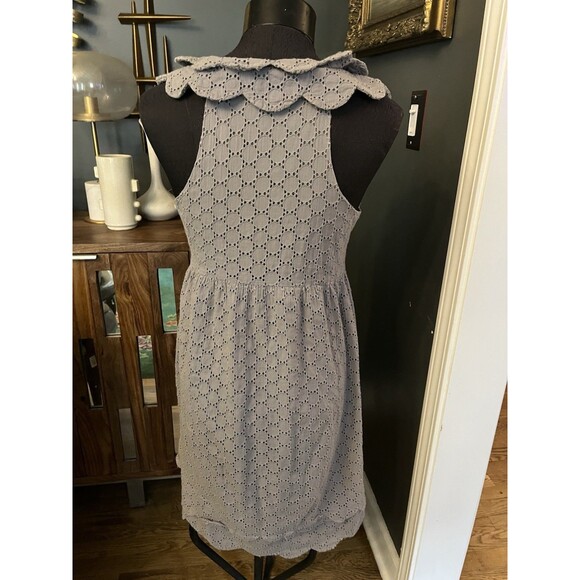 Calypso St Barth Womens Cotton Sleeveless Eyelet Ruffle Mini Dress Gray Size M - Picture 5 of 7